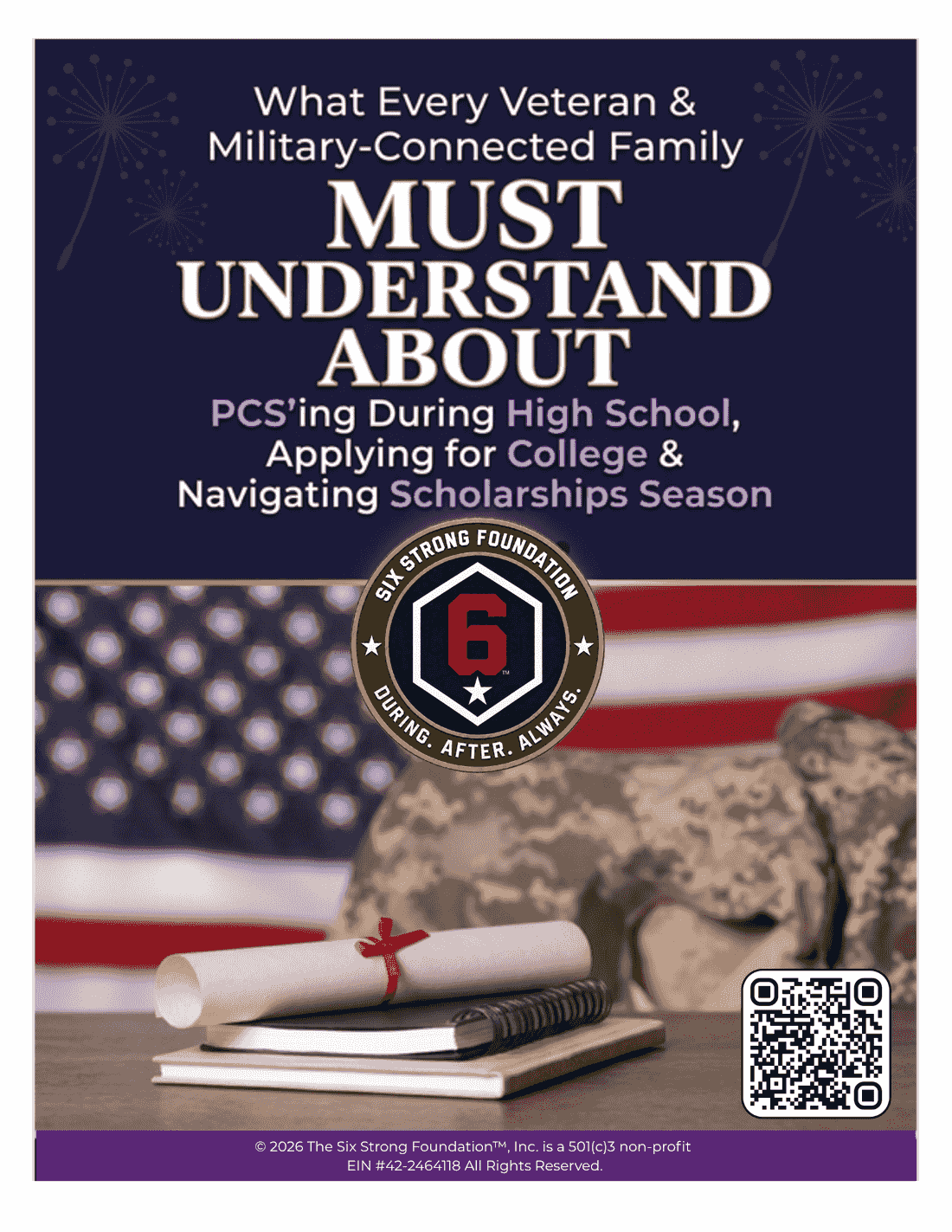E-book cover: What Every Veteran & Military-Connected Family Must Understand About PCS'ing During High School, Applying for College & Navigating Scholarships Season